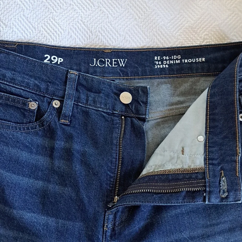NWOT J.Crew Womens '96‎ Dark Stretch Wash Trouser Wide Leg High Rise Jeans 29P